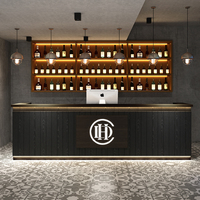 Comptoir de réception moderne en panneaux compacts pour salon de thé, caisse, bar, avec base en bois, idéal pour restaurant commercial, billard, salon