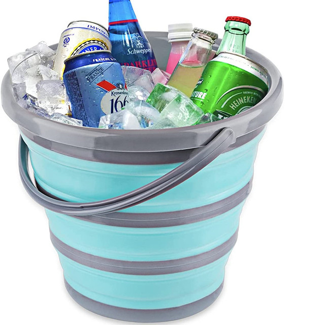 Customized Plastic Outdoor Collapsible Silicone Sand Bucket for Outdoor or Indoor Use