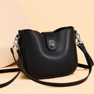 Echt Lederen Lady Crossbody Tas Dames Enkele Schoudertas Lichte Luxe Textuur High-End Effen Handzadeltas - Product Image 4
