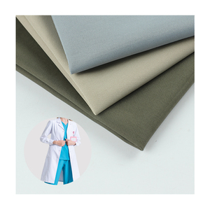 100% polyester sergé <span class=keywords><strong>Serge</strong></span> Ganardine haute filament <span class=keywords><strong>blanc</strong></span> blouse de laboratoire médecin uniforme tissu - Product Image 1