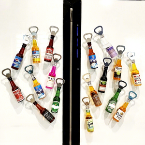 Abridor de Botellas de Cerveza y Vino Multifuncional de Acero Inoxidable, Decoración Creativa para Refrigerador, Adhesivo para Bar y Hogar - Product Image 1