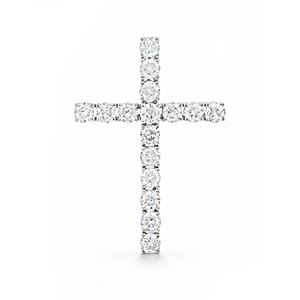 CUSTOM SILVER 10K/14K/18K GOLD PLATED LAB GROWN CVD DIAMOND CLASSIC ENGAGEMENT GIFT SWEATER <b>CHAIN</b> NECKLACE <b>CROSS</b> PENDANT - Product Image 1
