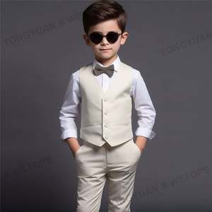 Vêtements personnalisés 2025 printemps automne mode Gentleman enfants vêtements nouveau costume blanc garçon gilet costume <span class=keywords><strong>grossiste</strong></span> - Product Image 4