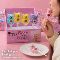 Sucettes en forme de cœur d'ours certifiées Halal avec des formes d'animaux colorées, emballées individuellement pour les cadeaux de fête, les coffrets cadeaux et les présentoirs