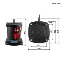 Lampe de navigation marine Haiye CXH2-11PL à LED 8W, étanche IP56, portée 3NM, visibilité 112,5 °   Pour les navires maritimes