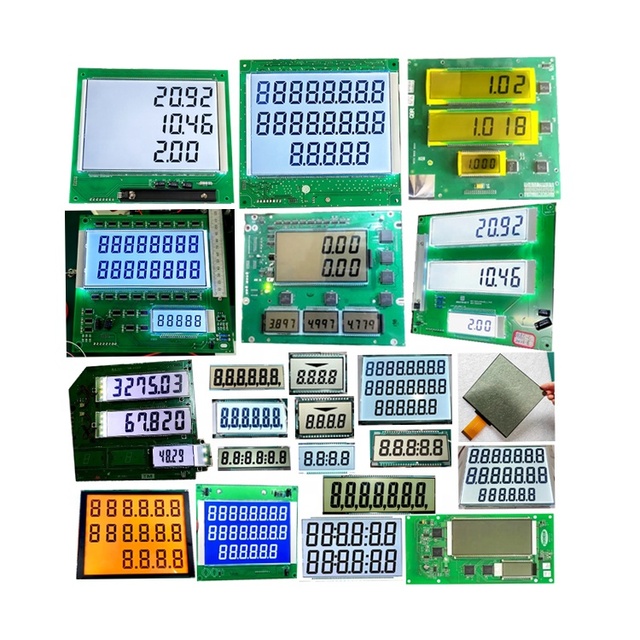Pin Connector 776 22 Digits Screen Board Fuel Dispenser Monochrome Custom LCD Display 7 Segment LCD Display For Gas Stations