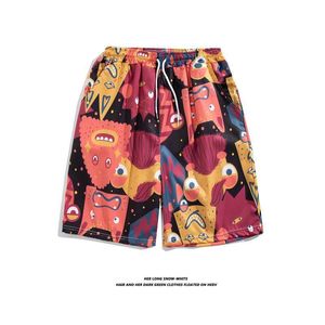 Pantalones de Playa Hawaianos para Hombre, Estampado Floral, con Cordón, Estilo Hong Kong, Holgados, Casuales, Estilo Coreano, para Parejas - Product Image 5