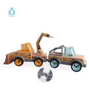 UDEAS Montessori玩具木块汽车玩具积木汽车玩具