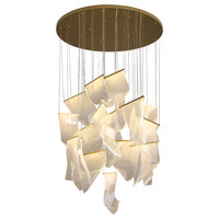 Lustre LED moderne minimaliste en acier inoxydable pour villa duplex, éclairage d'escalier de style nordique de luxe