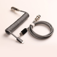 Cable de teclado en espiral, Conector de color aviador, usb c, cable de teclado