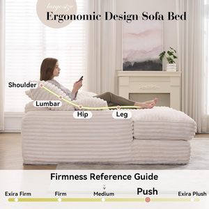 Thiết kế hiện đại quá khổ <span class=keywords><strong>Chaise</strong></span> phòng chờ ghế ấm cúng nhung ngủ sofa giường với 4 gối mật độ cao bọt đám mây đậu đầy - Product Image 3