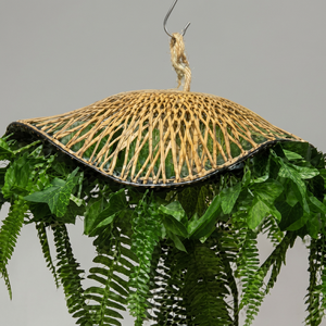 Maceta Colgante Artificial con Forma de Helecho y Tapa Decorativa de Mimbre, Follaje Verde, para Decoración del Hogar, Jardín o Balcón - Product Image 2
