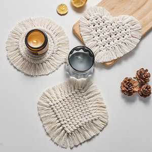 <span class=keywords><strong>Posavasos</strong></span> de Macramé, Tejidos a Mano, de Algodón, Estilo Boho, Absorbentes, para Mesa de Escritorio, Cocina, Comedor, Bebidas, Picnic, Regalo de Inauguración de Casa - Product Image 1