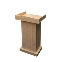 Atril/Podio Moderno de Madera Maciza Rectangular con Base Inclinada para Iglesia, Escuela, Hotel - No Eléctrico, Tamaño Personalizable