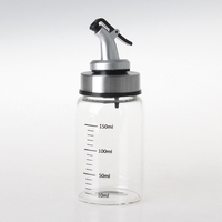 Bouteille de distributeur d'huile d'olive Conteneur de condiments liquides Burettes de distribution de vinaigre avec bec bouché avec échelle de degré