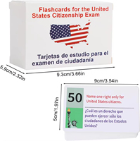 Enfants formant des cartes Flash de test d'éducation civique américaine ensemble combiné carte de guide d'étude de naturalisation avec 100 questions et réponses sur l'éducation civique américaine