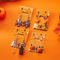 Boucles d'oreilles fantaisie créatives pour Halloween, personnalisées, vintage, en alliage vieilli, motif squelette, cadeau pour femme, idéales pour le dropshipping de bijoux.