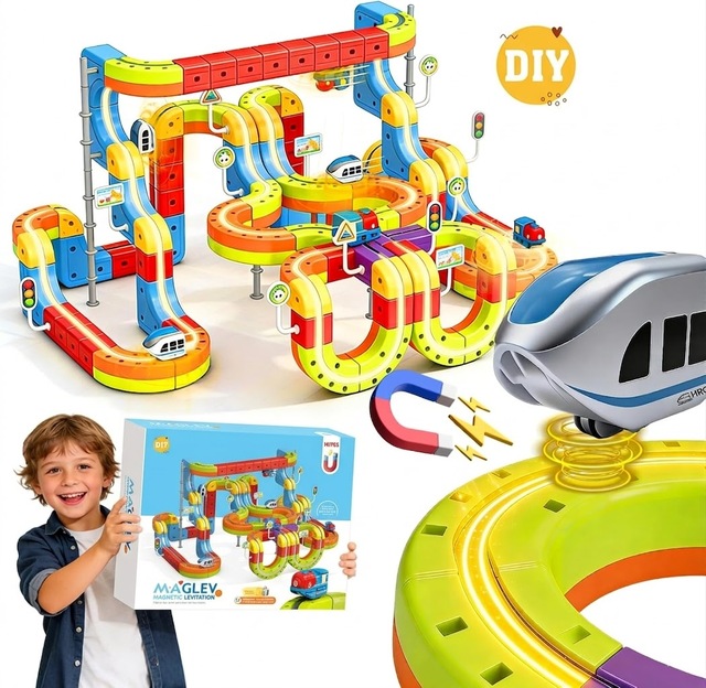EPT 3D Stem Learning Anti Gravity Design Easy to Assemble Electric Car Gift Kids Magnetic Train Tracks Set
