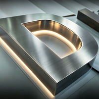 Letrero Luminoso LED de Alta Gama en Acero Inoxidable, Superficie Lisa, Letrero Personalizado para Tienda, Señalización Iluminada para Exteriores