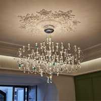 Lustre LED en cristal de style moderne, hauteur réglable, pour mariage, salon, salle à manger, villa, luminaire suspendu Firefly