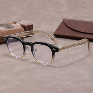 Occhiali da uomo di buona qualità montature Hombre Blue Ray Cut Little ellisse TR90 metallo inserto tutte le forme del viso - Product Image 3