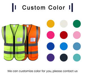Chaleco de Seguridad Reflectante de Alta Visibilidad YS Personalizado con Múltiples Bolsillos para Construcción, Tráfico y Seguridad - Product Image 4