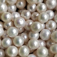 Perles d'eau douce DIY, grandes, blanches, 8 mm, trou traversant, rondes, qualité A, accessoires en vrac