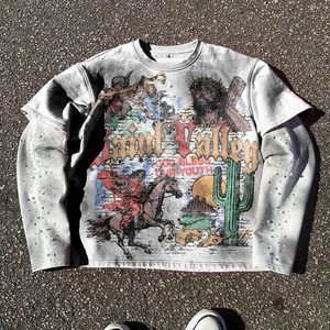 Nieuwe Designer Effen Dubbellaags <span class=keywords><strong>T</strong></span>-Shirt Unisex Dtg <span class=keywords><strong>Custom</strong></span> 230 Gsm Katoen Oversized Grafische Mannen Strass Lange Mouw <span class=keywords><strong>T</strong></span>-Shirt - Product Image 1