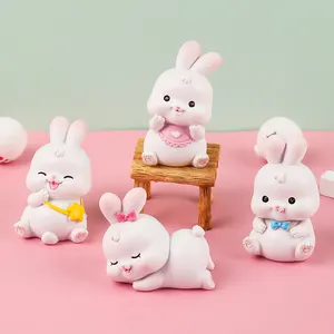 复活节兔子树脂蛋糕顶部装饰娃娃可爱火车兔子快乐生日蛋糕装饰婴儿淋浴生日派对/