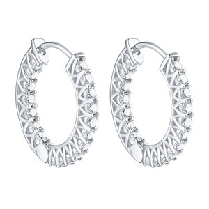 Pendientes de Aro de Moissanita para Mujer, Plata de Ley 925, Aspecto de Diamante de Lujo, Corte Brillante, Joyería Fina - Product Image 2