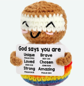 Mini Positive Potato Handmade Inspirational Crochet Knitted Doll Emotional Support Gift <strong>God</strong> <strong>Say</strong> You Are Positive Jesus Doll - Product Image 3