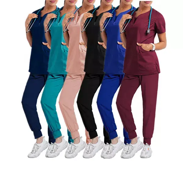 Uniforms Uniform Uniform Oem Logo Custom Nurse Uniforms Scrubs Suits For Women Short Sleeve Doctor Hospital Uniform Sets Top Pants Scrubs