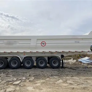 80 Tonnen 45 CBM 4 Achsen Aluminium-Seiten kippa hänger Atv Hydraulic Dump Trailer