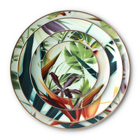 Assiettes en feuilles de palmier, motif croisé japonais, assiette à dîner en porcelaine émeraude, assiette en céramique personnalisée