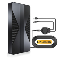 Antenne TV numérique intérieure amplifiée VHF UHF 4K HDTV, antenne à panneau plat pour Smart TV, chaînes locales avec câble coaxial de 10 m