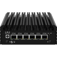 Router de Hardware con Firewall de 12.ª Generación N100 I3 N305, 6 Puertos 2.5GbE, 6 Puertos NIC, Dispositivo de Firewall, Router VPN, Servidor Doméstico, Mini PC Sin Ventilador con 3 Puertos 4K