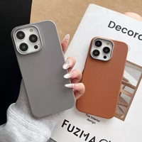 Nouvelle Coque de Téléphone en Cuir Gaufré Anti-Traces de Doigts, Style Uni, Meilleure Vente, pour Usage Professionnel (16) – Couleur Unie