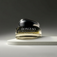 Pot en verre pour crème visage 50g avec logo personnalisé, capuchon asymétrique en pierre, doublure intérieure 20g, emballage de luxe pour soins de la peau, marque privée