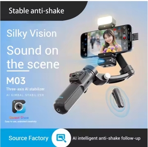 Estabilizador Gimbal Profesional M03 con Seguimiento Facial por IA, 360 Grados, Inteligente, de Tres Ejes, Antivibración, con Micrófono Inalámbrico y Luz de Relleno <span class=keywords><strong>para</strong></span> - Product Image 4