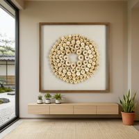Art mural cadre ombre 3D floral moderne fait à la main, tableau encadré fleurs naturelles avec fond MDF pour décoration maison