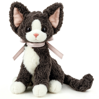Jouet en peluche chat réaliste, cadeau pour enfants, chat en peluche marron et gris, vente chaude