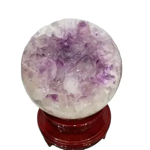 魔术球体球在紫水晶 Geode 乌拉圭球体打开外部球为精神治疗