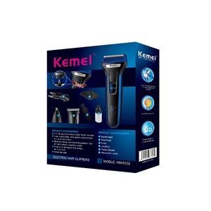 Máquina <span class=keywords><strong>de</strong></span> <span class=keywords><strong>Afeitar</strong></span> <span class=keywords><strong>Kemei</strong></span> Km-6332 3 en 1, Recortadora <span class=keywords><strong>de</strong></span> Vello Nasal, Tijeras <span class=keywords><strong>de</strong></span> Peluquero, Cuchilla Flotante <span class=keywords><strong>de</strong></span> Doble Hoja - Product Image 6