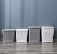 Panier de rangement pliable et empilable en plastique PP pour salle de bain, grande capacité, durable, moderne, 60L, pour vêtements et outils