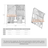 Présentoir de tapis promotionnel simple en forme d'échelle, structure métallique robuste, support suspendu pour échantillons de tissus