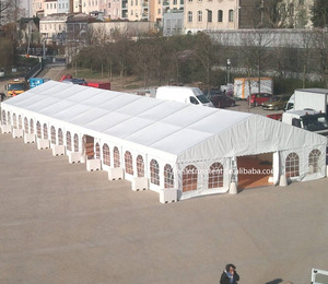 Tente de chapiteau <span class=keywords><strong>Barnum</strong></span> en PVC personnalisée en usine de Guangzhou Fêtes de mariage Salons en plein air Auvent étanche Expositions d'événements - Product Image 1