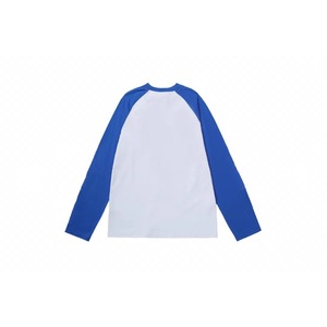 T-shirt à manches longues Raglan avec texte gothique chromé - T-shirt décontracté rouge et blanc avec imprimé CH - Product Image 3