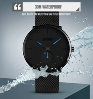 SKMEI 9185 classique noir acier Relogio Masculino mode hommes montres haut marque de luxe montre à Quartz décontracté montre-bracelet pour homme