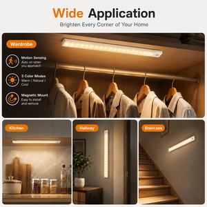 Smart Motion <b>Sensor</b> LED Wall <b>Light</b> Aluminum Alloy Rechargeable Wireless Cabinet Lamp Magnetic Under Cabinet Lighting B2B - Product Image 5