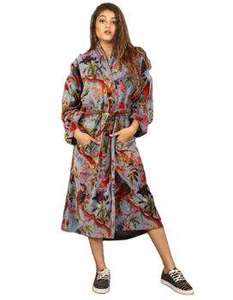 Camisón Japonés de Algodón 100% para Mujer, Cuello en V, Estampado Floral, Mangas Kimono, Cordón Ajustable, Transpirable, Secado Rápido, Verano - Product Image 2